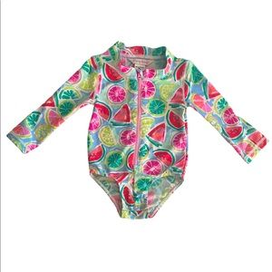 Tommy Bahama Long-Sleeve SPF50 Toddler Girl Swimsuit